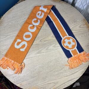 NWT SOCCER SHOTS kids Youth Scarf Orange Navy Sports Warm One Size New Futball